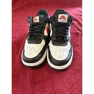 Nike Air Force 1 Low Mens Black White University Red Sneakers AF1 DV0785-001